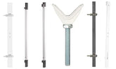 Reer Y-spindle for mounting on rods